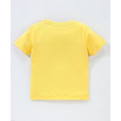 Babyhug Cotton Knit Half Sleeves Dino Printed T-Shirt - Yellow