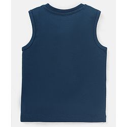 Babyhug Cotton Jersey Sleeveless T-Shirt Text Print - Blue