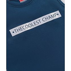 Babyhug Cotton Jersey Sleeveless T-Shirt Text Print - Blue