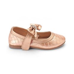 Cute Walk By Babyhug Velcro Closure Bellies With Bow Applique - Rose Golden