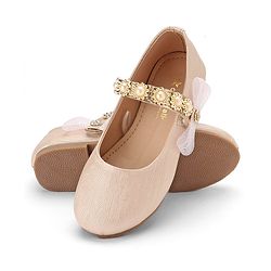 Cute Walk By Babyhug Velcro Closure Bellies With Pearl Applique - Golden