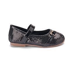 Cute Walk By Babyhug Buckle Closure Bellies With Sequin Detailing - Black
