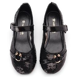 Cute Walk By Babyhug Buckle Closure Bellies With Sequin Detailing - Black