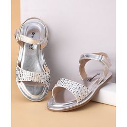 Cute Walk by Babyhug Shimmer Sandals With Velcro Closure - Silver