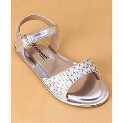 Cute Walk by Babyhug Shimmer Sandals With Velcro Closure - Silver