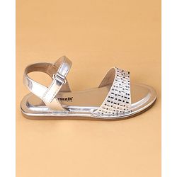 Cute Walk by Babyhug Shimmer Sandals With Velcro Closure - Silver