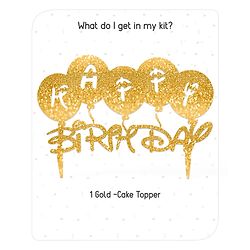 Babyhug Happy Birthday Cake Topper - Gold