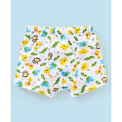 Babyhug 100% Cotton Striped & Wild Animals Printed Briefs Pack of 3 - Grey & Orange