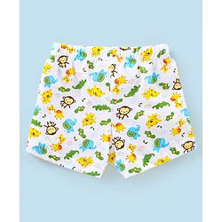 Babyhug 100% Cotton Striped & Wild Animals Printed Briefs Pack of 3 - Grey & Orange