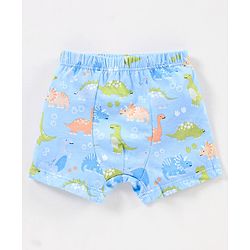 Babyhug 100% Cotton Briefs Stripes & Dino Print Pack of 3- Orange & Blue