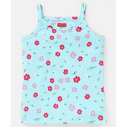 Babyhug 100% Cotton Sleeveless Stripe & Floral Printed Slips Pack of 3 - Pink & Mint Green