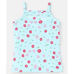 Babyhug 100% Cotton Sleeveless Stripe & Floral Printed Slips Pack of 3 - Pink & Mint Green
