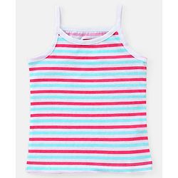 Babyhug 100% Cotton Sleeveless Stripe & Floral Printed Slips Pack of 3 - Pink & Mint Green