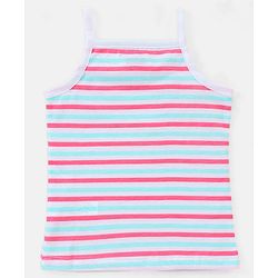 Babyhug 100% Cotton Sleeveless Stripe & Floral Printed Slips Pack of 3 - Pink & Mint Green