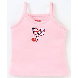 Babyhug 100% Cotton Sleeveless Floral Print & Striped Slips Pack of 3 - Red Black & Pink
