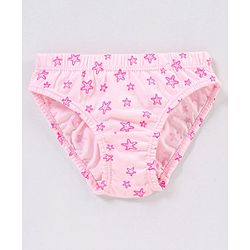 Babyhug 100% Cotton Floral & Star Fish Printed Panties Pack of 3 - Purple & Sea Green
