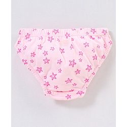 Babyhug 100% Cotton Floral & Star Fish Printed Panties Pack of 3 - Purple & Sea Green