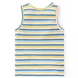 Babyhug 100 % Cotton Sando Vests Stars & Bear Print Pack of 5- Blue & Orange