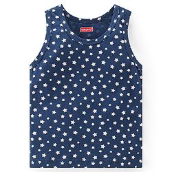 Babyhug 100 % Cotton Sando Vests Stars & Bear Print Pack of 5- Blue & Orange