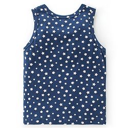 Babyhug 100 % Cotton Sando Vests Stars & Bear Print Pack of 5- Blue & Orange