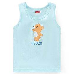 Babyhug 100 % Cotton Sando Vests Stars & Bear Print Pack of 5- Blue & Orange