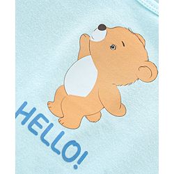 Babyhug 100 % Cotton Sando Vests Stars & Bear Print Pack of 5- Blue & Orange