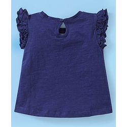 Babyhug 100% Cotton Half Sleeves Top & Skirt Butterfly Sequins Pattern  - Navy & Pink