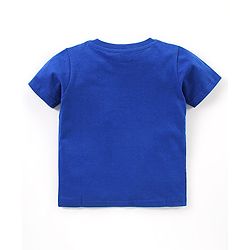 Babyhug Cotton Half Sleeves T-Shirt With Dino Print- Navy Blue