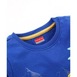 Babyhug Cotton Half Sleeves T-Shirt With Dino Print- Navy Blue