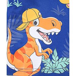 Babyhug Cotton Half Sleeves T-Shirt With Dino Print- Navy Blue