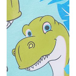 Babyhug Cotton Jersey Half Sleeves T-Shirt Dino Print - Blue