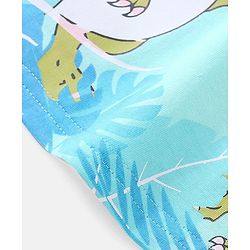 Babyhug Cotton Jersey Half Sleeves T-Shirt Dino Print - Blue