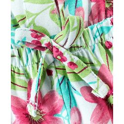 Babyhug 100% Cotton Knit Sleeveless Jumpsuit Floral Print - Mint