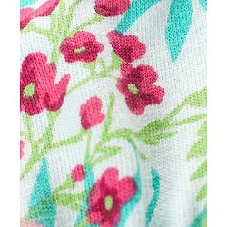 Babyhug 100% Cotton Knit Sleeveless Jumpsuit Floral Print - Mint
