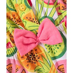 Babyhug 100% Cotton Knit Sleeveless Jumpsuit Fruit Print - Pink