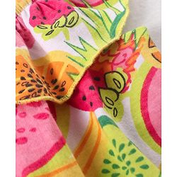Babyhug 100% Cotton Knit Sleeveless Jumpsuit Fruit Print - Pink
