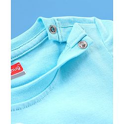Babyhug Cotton Knit Half Sleeves T-Shirt Giraffe Print - Blue