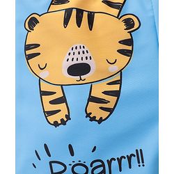 Babyhug Quick Dry Swimming Trunk With Cap Tiger Print- Blue