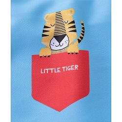 Babyhug Quick Dry Swimming Trunk With Cap Tiger Print- Blue