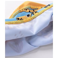Babyhug Quick Dry Swimming Trunk With Cap Tiger Print- Blue