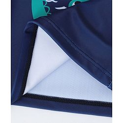 Babyhug Half Sleeves Crocodile Print Two Piece Swimsuit - Navy Blue
