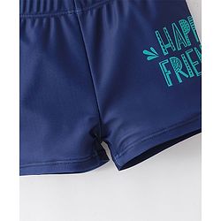 Babyhug Half Sleeves Crocodile Print Two Piece Swimsuit - Navy Blue