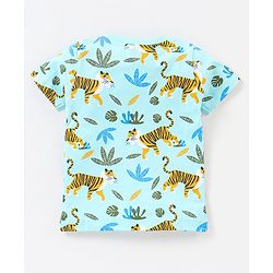 Babyhug Cotton Knit Half Sleeves Tiger Printed T-Shirts Pack of 3 - Navy Blue & Yellow