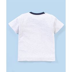 Babyhug Cotton Knit Half Sleeves  Striped & Palm Tree Printed T-Shirts Pack of 3 - Blue & Grey