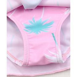 Babyhug Sleeveless Frock Swimsuit Tropical Print - Pink