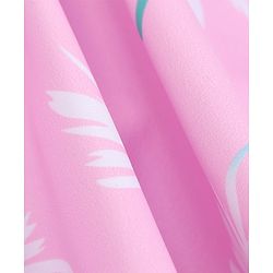 Babyhug Sleeveless Frock Swimsuit Tropical Print - Pink