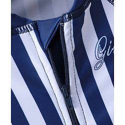 Babyhug Full Sleeves Frock Swimsuit Striped- Blue