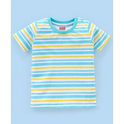 Babyhug Cotton Half Sleeves T-Shirts Dino Print Pack of 3 - Blue & Green