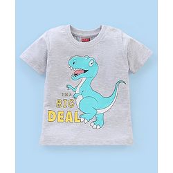 Babyhug Cotton Half Sleeves T-Shirts Dino Print Pack of 3 - Blue & Green