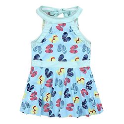 Babyhug Sleeveless Frock Swimsuit Slipper Print - Pink